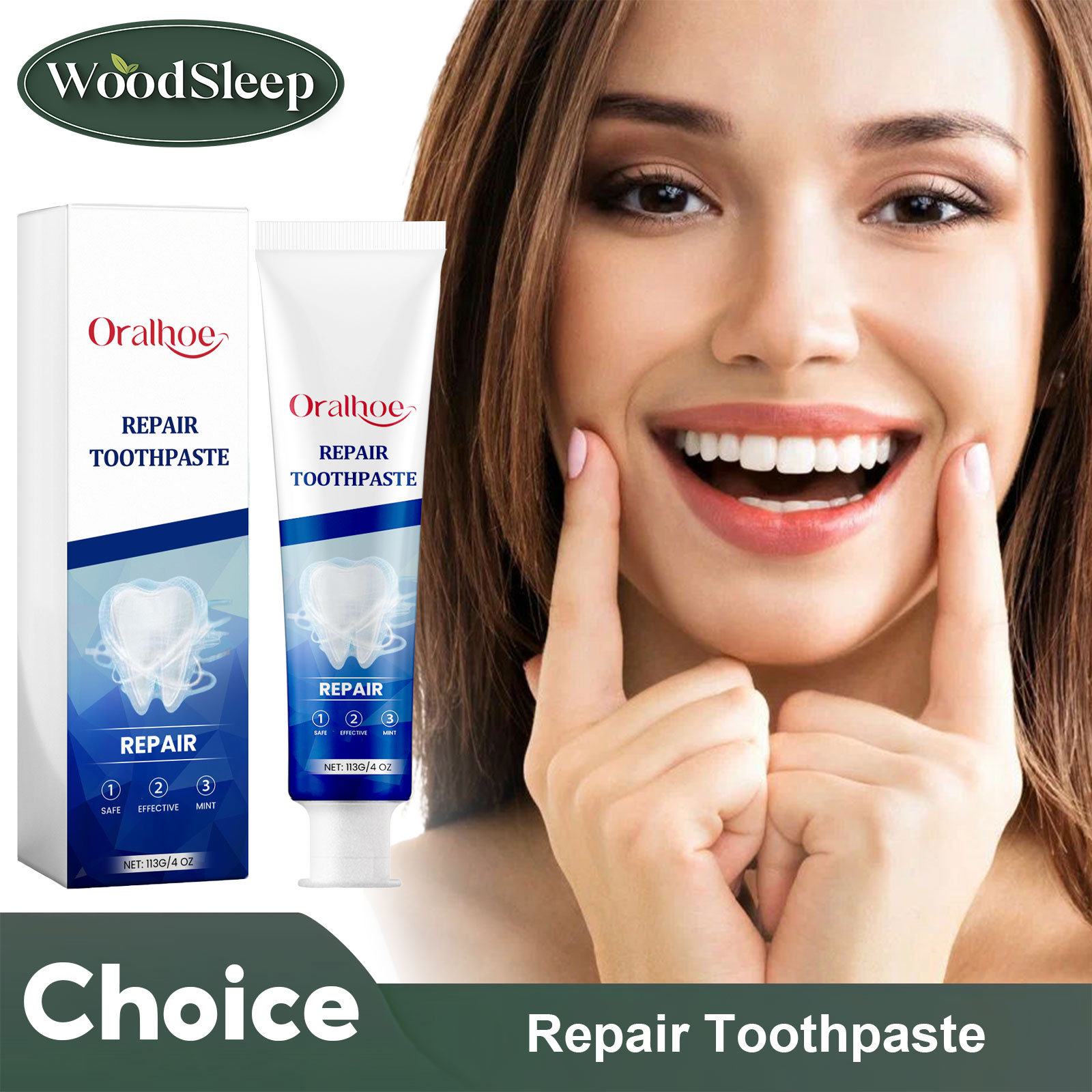 Teeth Whitening Paste - Dentifricio senza fluoro Riparazione carie dentali