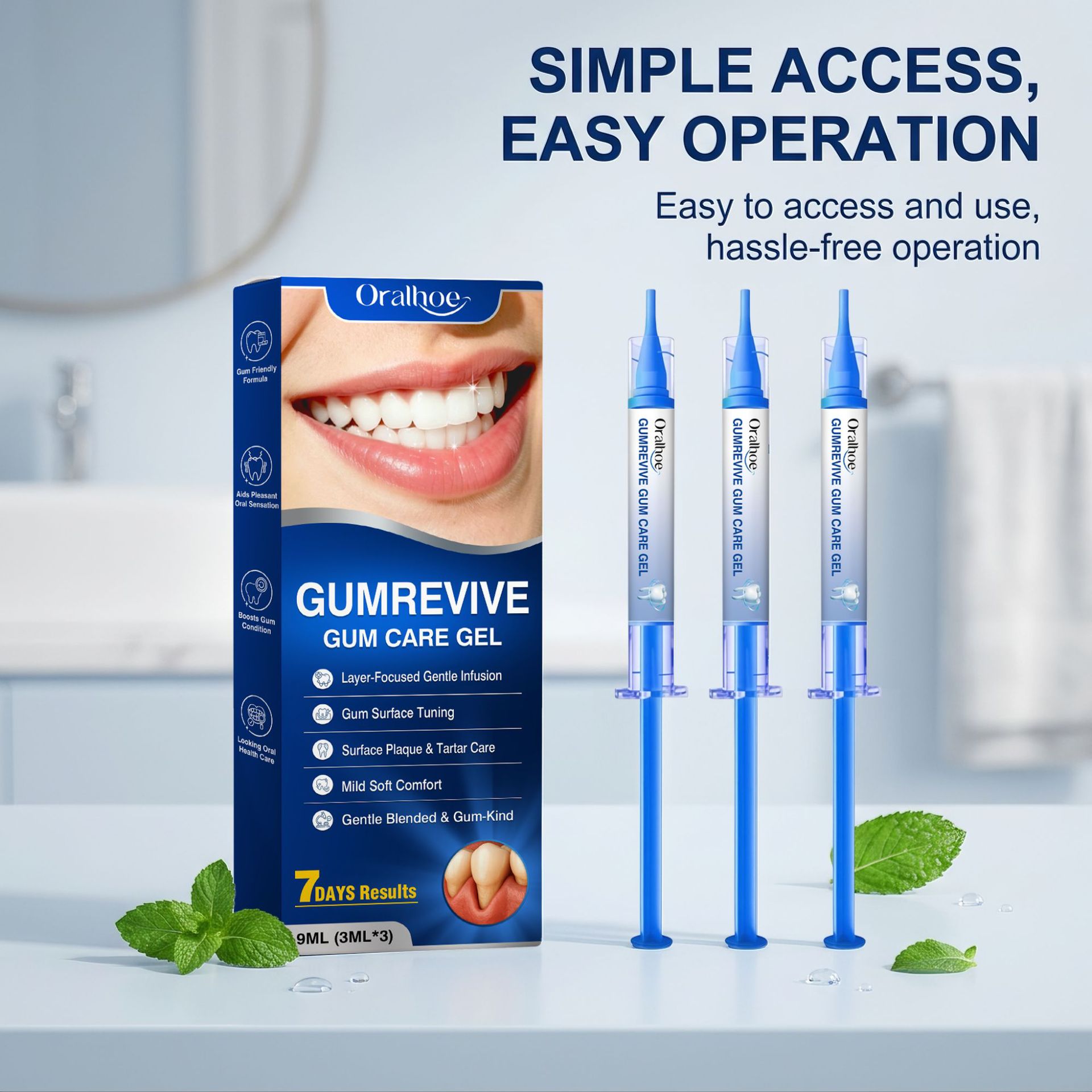 Teeth Whitening Gel Peroxide - Kit di 3 Siringhe di Gel